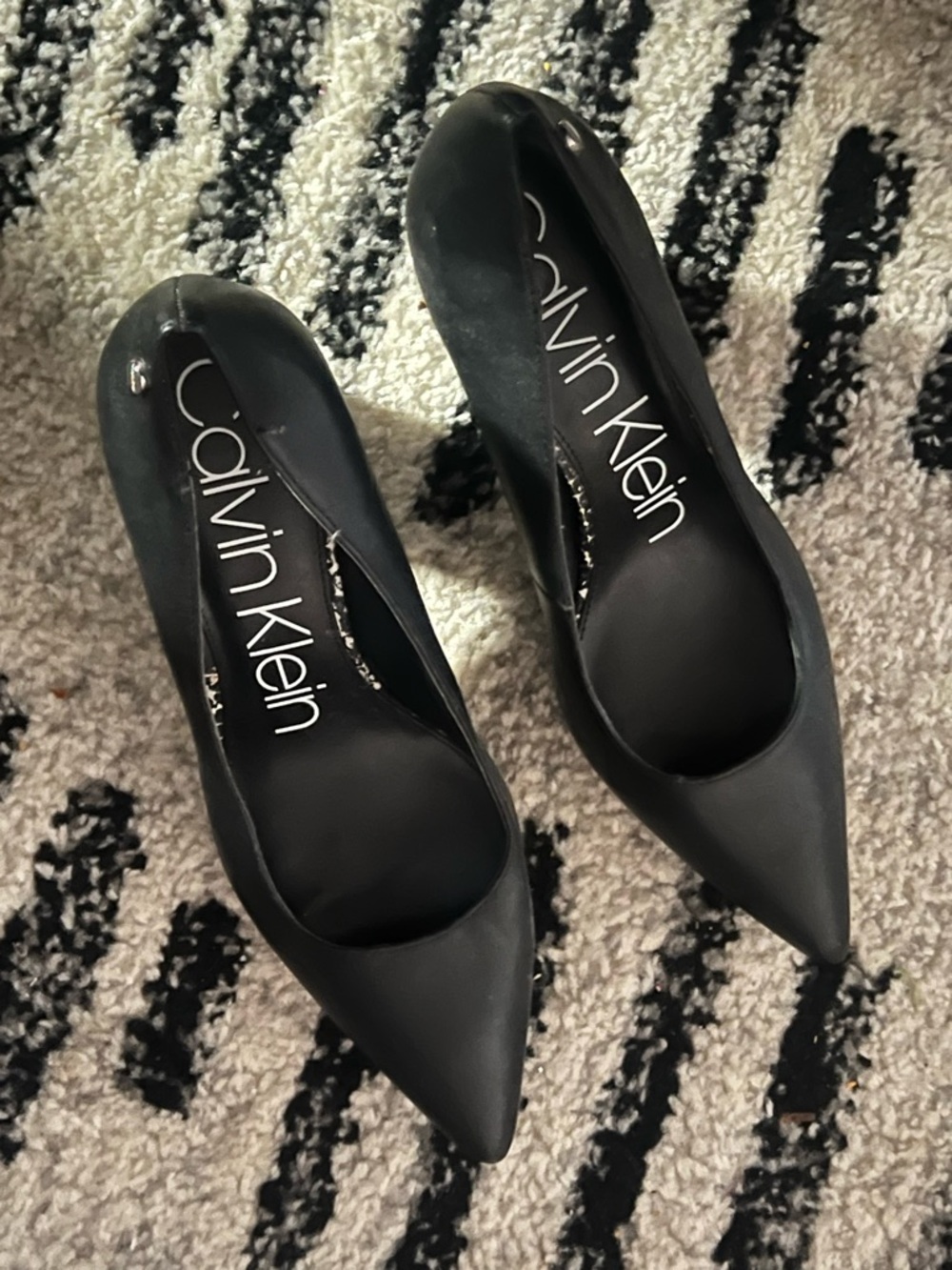 Calvin Klein Black Pointed-Toe Pumps